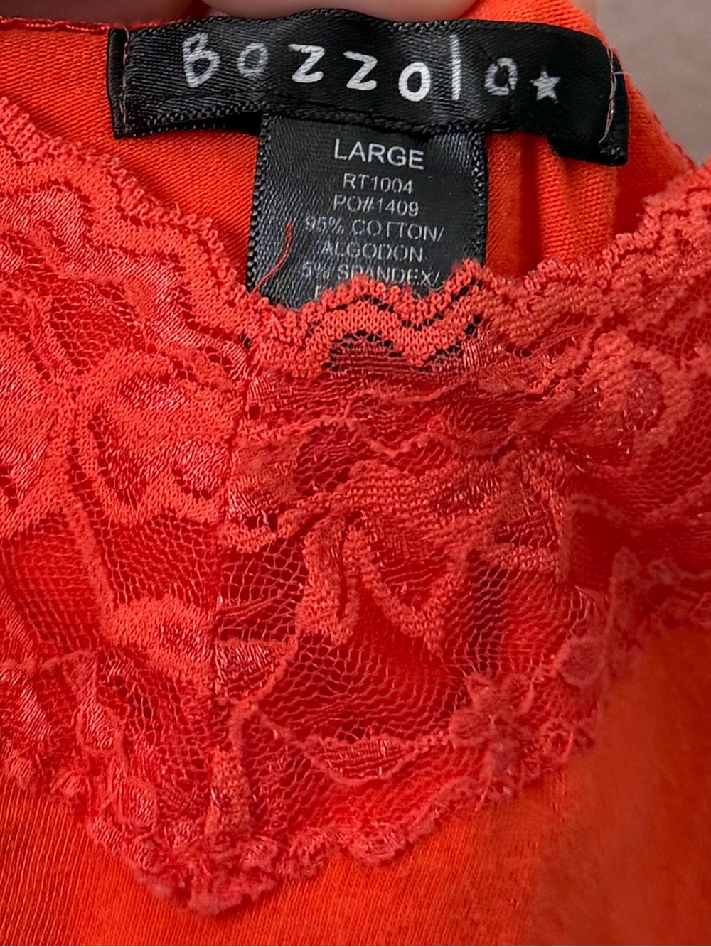 Bozzolo Y2K Sleeveless Lace Trim Cami Tank Top - orange Large Fairycore - Picture 4 of 5